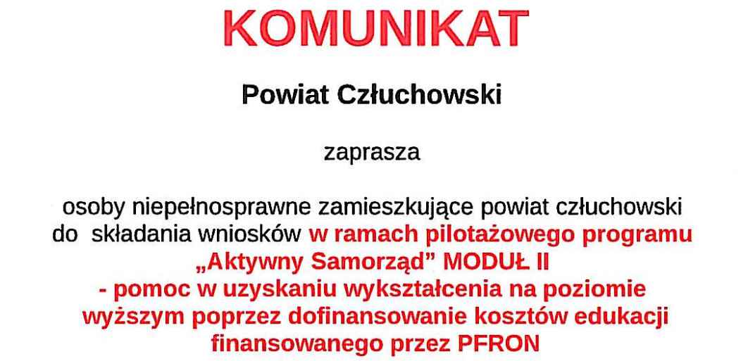 Komunikat Powiatu Człuchowskiego