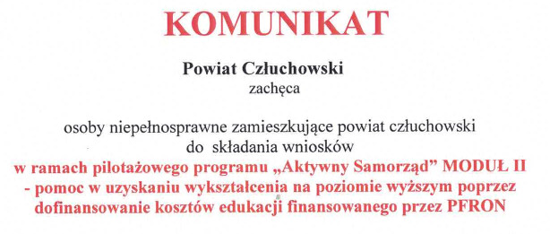 Komunikat Powiatu człuchowskiego