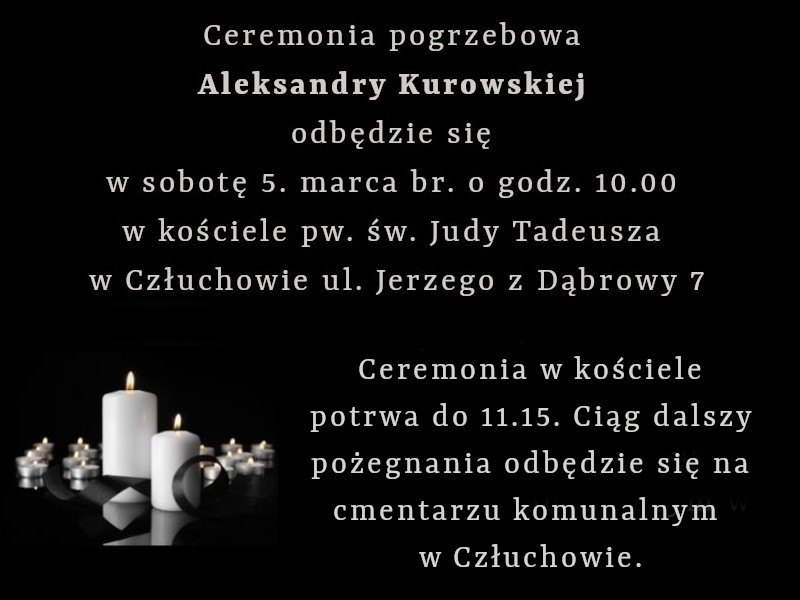 Ceremonia pogrzebowa Aleksandry Kurowskiej